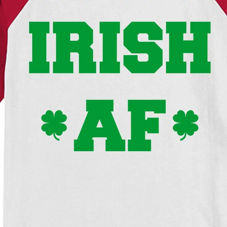 Irish AF St Patrick's Day Clover Kids Colorblock Raglan Jersey