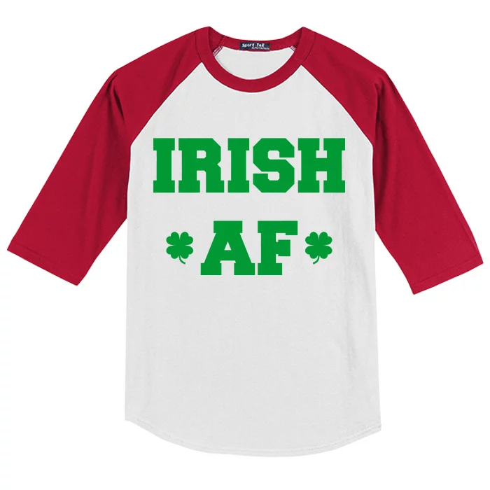 Irish AF St Patrick's Day Clover Kids Colorblock Raglan Jersey