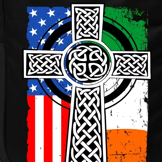 Irish American USA Flag Celtic Cross St Patrick's Day Impact Tech Backpack