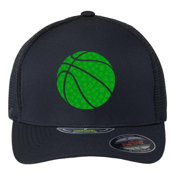 Irish Basketball Shamrock Clover Flexfit Unipanel Trucker Cap