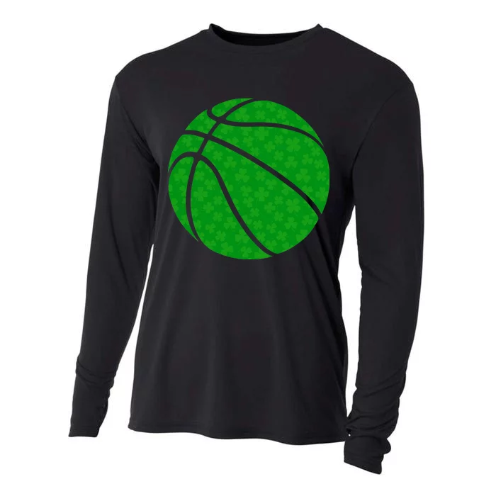 Irish Basketball Shamrock Clover Cooling Performance Long Sleeve Crew