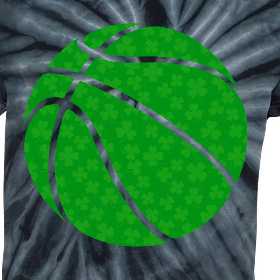 Irish Basketball Shamrock Clover Kids Tie-Dye T-Shirt