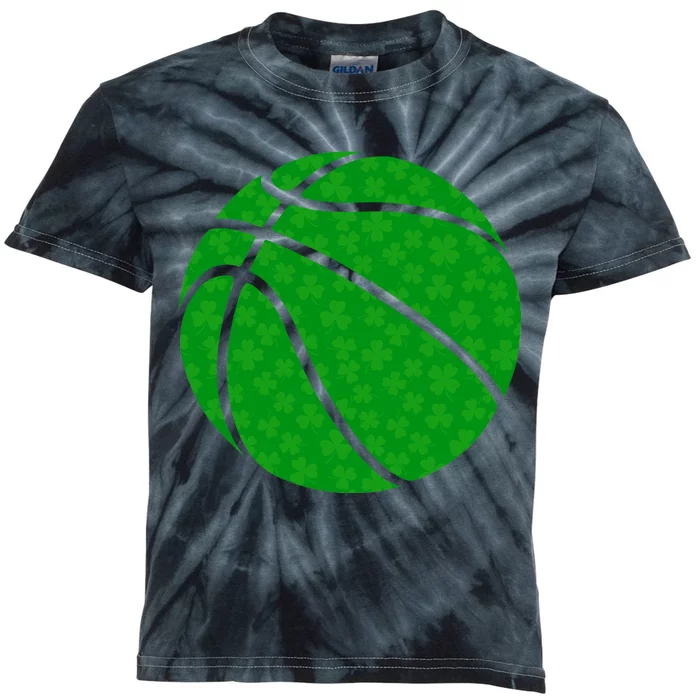 Irish Basketball Shamrock Clover Kids Tie-Dye T-Shirt