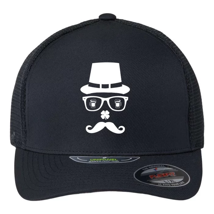 Irish Beer Mustache St. Patrick's Day Face Flexfit Unipanel Trucker Cap