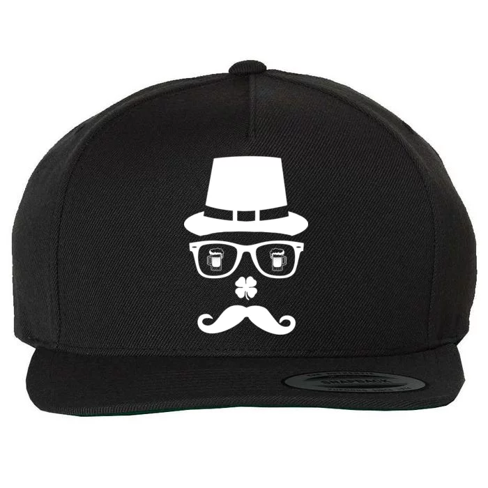 Irish Beer Mustache St. Patrick's Day Face Wool Snapback Cap