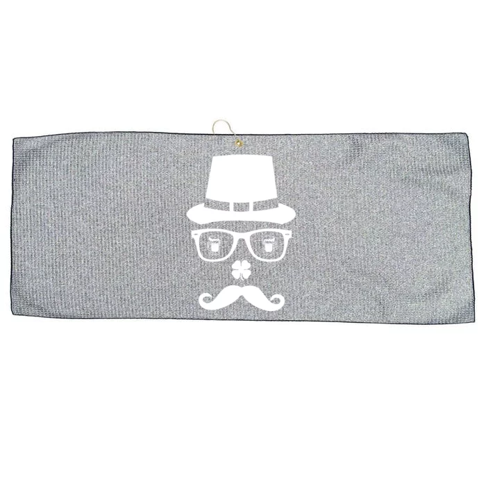 Irish Beer Mustache St. Patrick's Day Face Large Microfiber Waffle Golf Towel