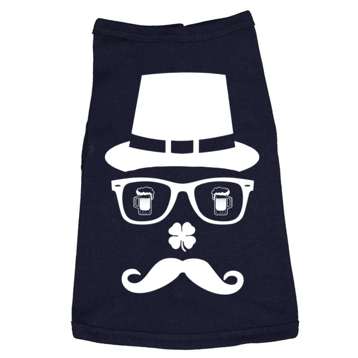 Irish Beer Mustache St. Patrick's Day Face Doggie Tank