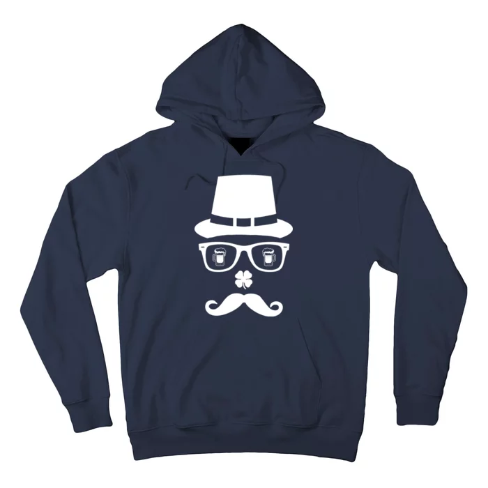 Irish Beer Mustache St. Patrick's Day Face Hoodie