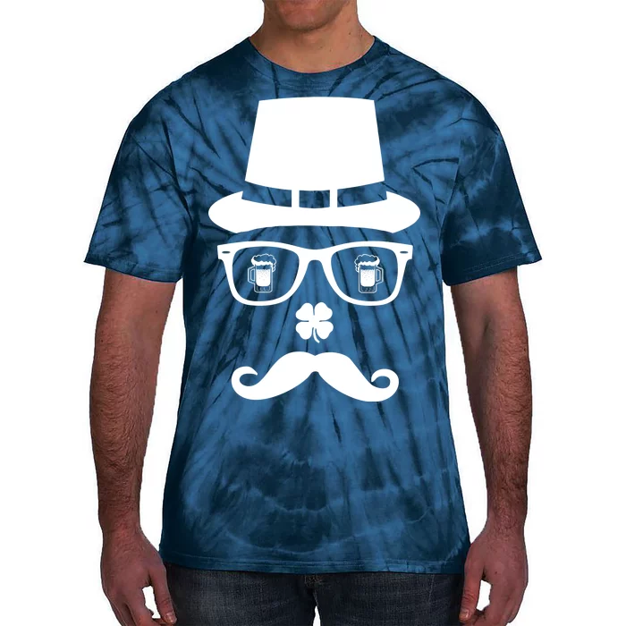 Irish Beer Mustache St. Patrick's Day Face Tie-Dye T-Shirt