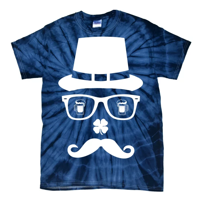 Irish Beer Mustache St. Patrick's Day Face Tie-Dye T-Shirt