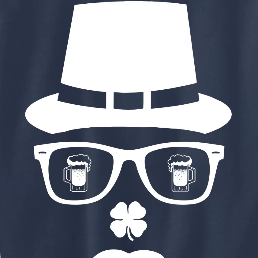 Irish Beer Mustache St. Patrick's Day Face Kids Sweatshirt