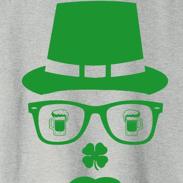 Irish Beer Mustache St. Patrick's Day Face Women's Crop Top Tee