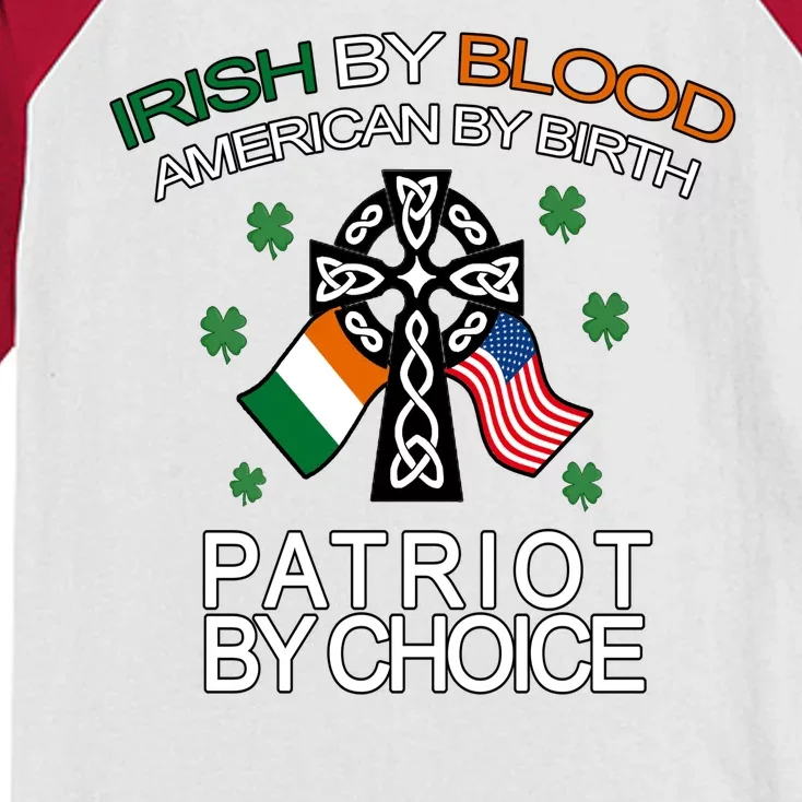 Irish By Blood American By Birth Patriotic By Choice Kids Colorblock Raglan Jersey