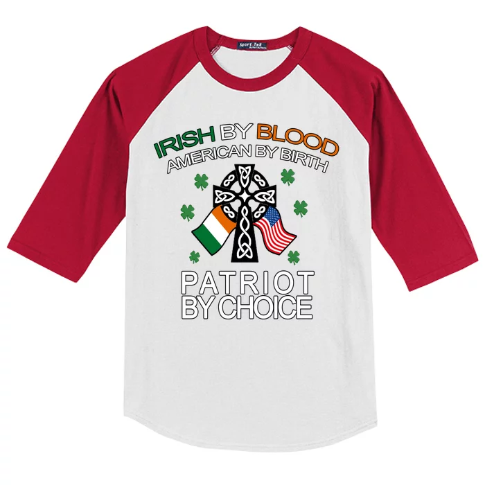 Irish By Blood American By Birth Patriotic By Choice Kids Colorblock Raglan Jersey