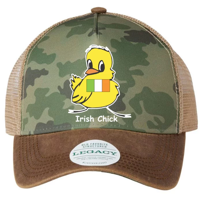 Irish Chick Cute Chicken With Flag Legacy Tie Dye Trucker Hat