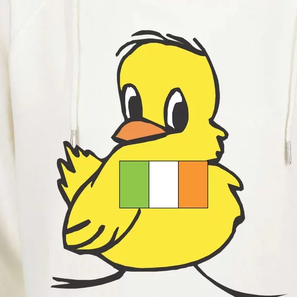 Irish Chick Cute Chicken With Flag Womens Funnel Neck Pullover Hood