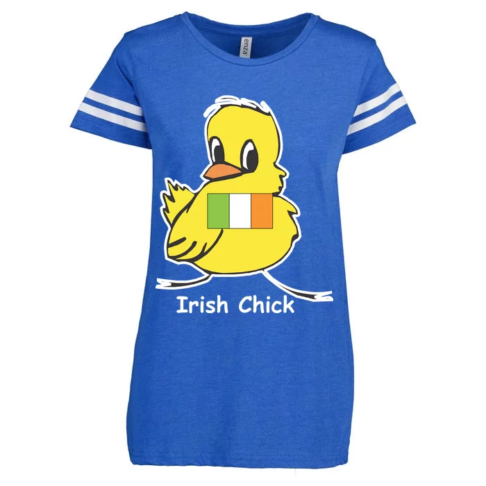 Irish Chick Cute Chicken With Flag Enza Ladies Jersey Football T-Shirt