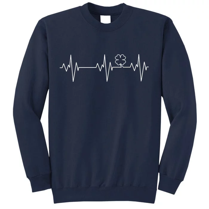 Irish Clover Heartbeat Funny St. Patrick's Day Tall Sweatshirt