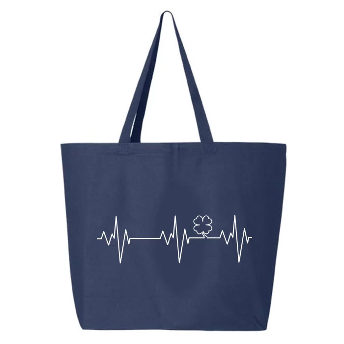 Irish Clover Heartbeat Funny St. Patrick's Day 25L Jumbo Tote