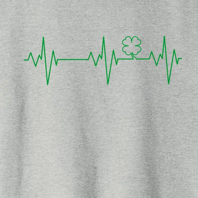 Irish Clover Heartbeat Funny St. Patrick's Day Women's Crop Top Tee