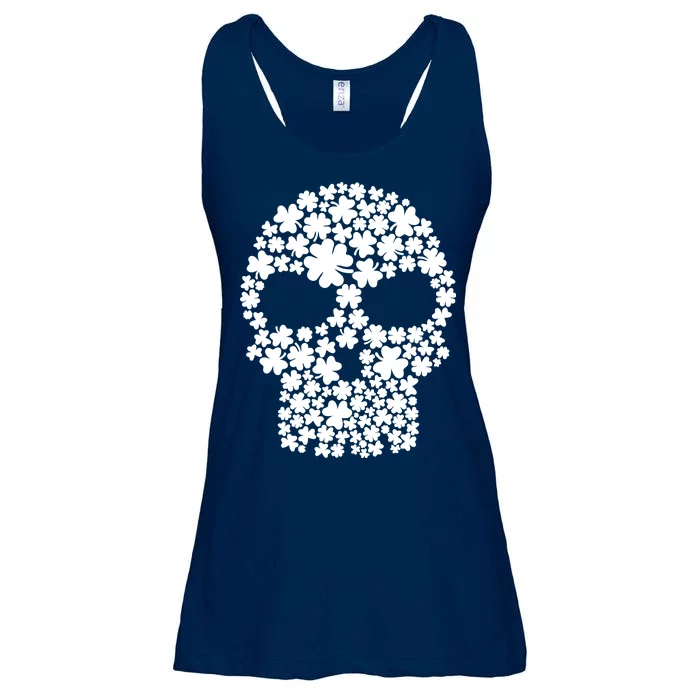 Irish Clovers St. Patrick's Day Skull Ladies Essential Flowy Tank