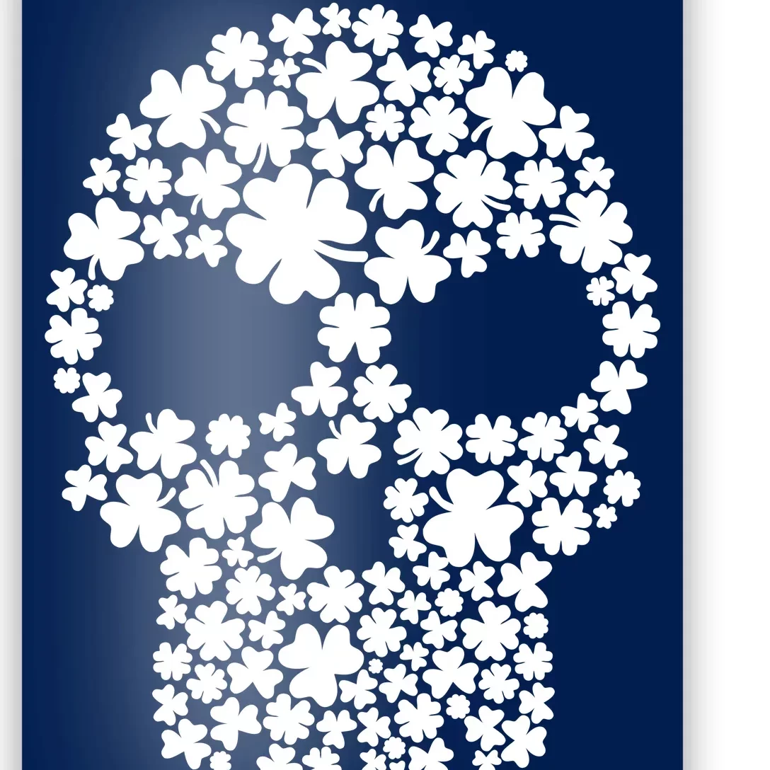 Irish Clovers St. Patrick's Day Skull Poster