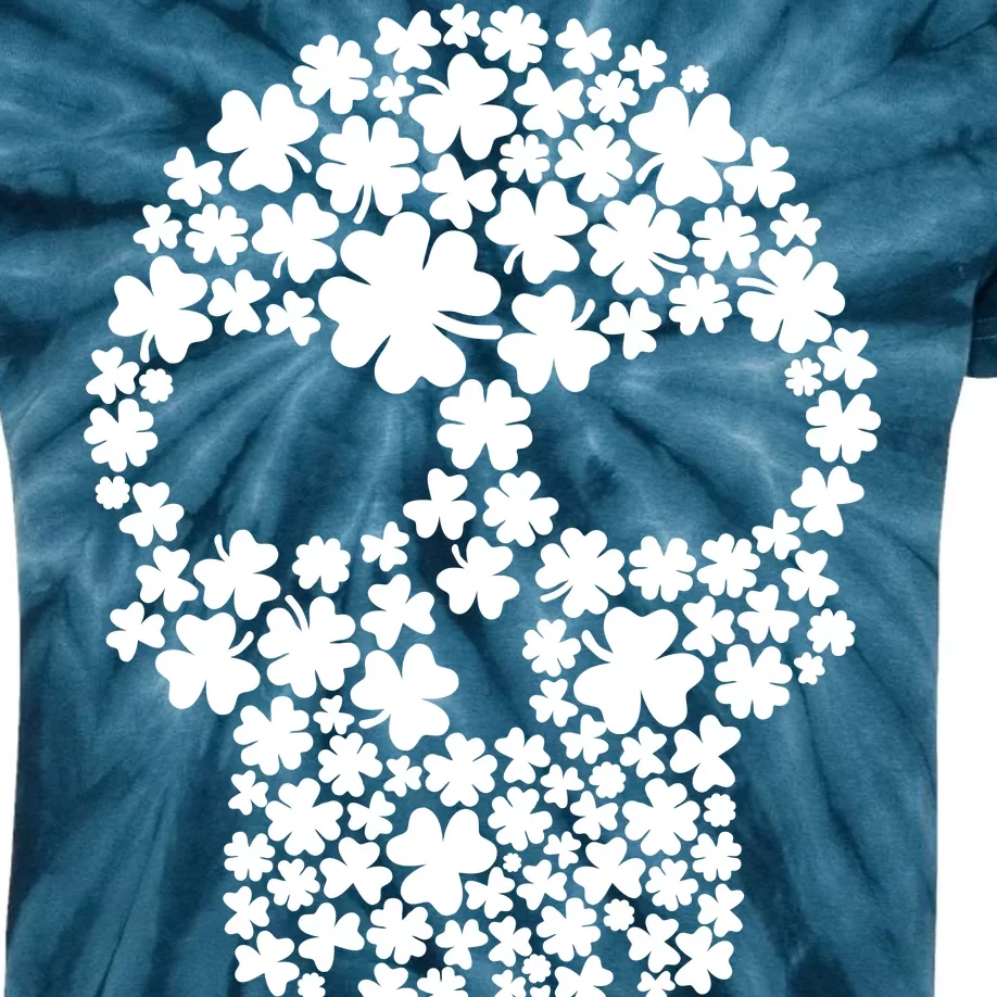 Irish Clovers St. Patrick's Day Skull Kids Tie-Dye T-Shirt