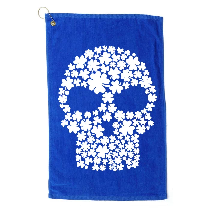 Irish Clovers St. Patrick's Day Skull Platinum Collection Golf Towel