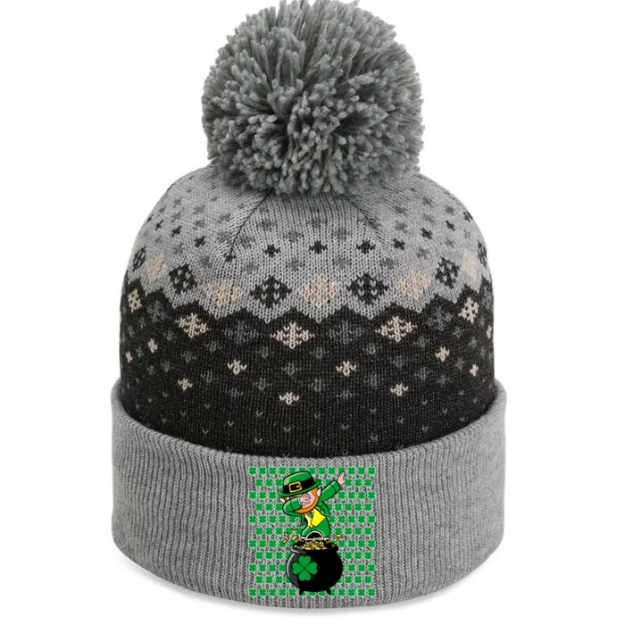 Irish Dabbing Leprechaun Shamrocks Funny Dab St. Patrick's Day The Baniff Cuffed Pom Beanie