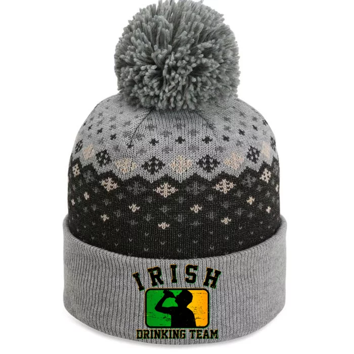 Irish Drinking Team Sports Logo The Baniff Cuffed Pom Beanie