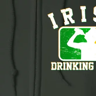 Irish Drinking Team Sports Logo Full Zip Hoodie