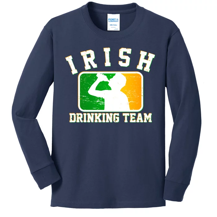 Irish Drinking Team Sports Logo Kids Long Sleeve Shirt