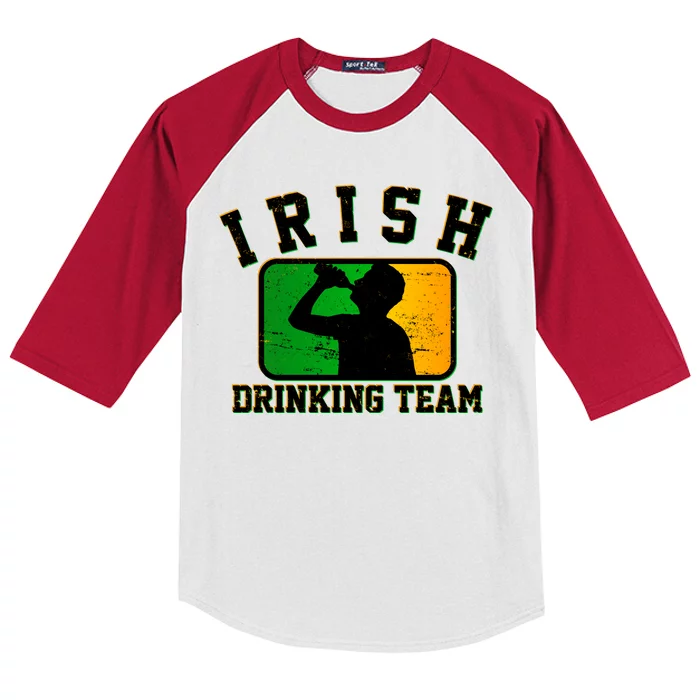 Irish Drinking Team Sports Logo Kids Colorblock Raglan Jersey