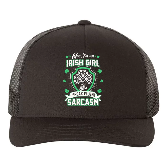 Irish Girl I Speak Fluent Sarcasm Yupoong Adult 5-Panel Trucker Hat