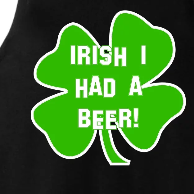 Irish I Had A Beer Clover St. Patrick's Day Ladies Tri-Blend Wicking Tank