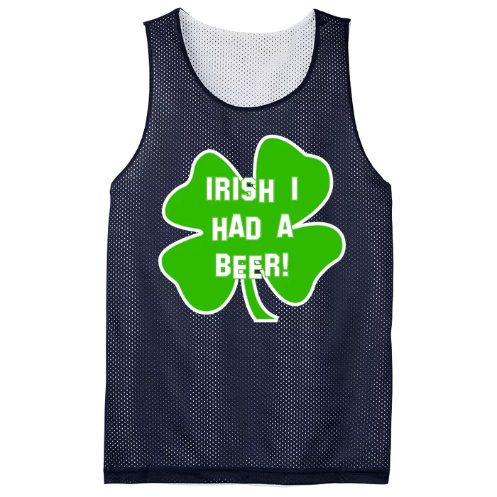 Irish I Had A Beer Clover St. Patrick's Day Mesh Reversible Basketball Jersey Tank