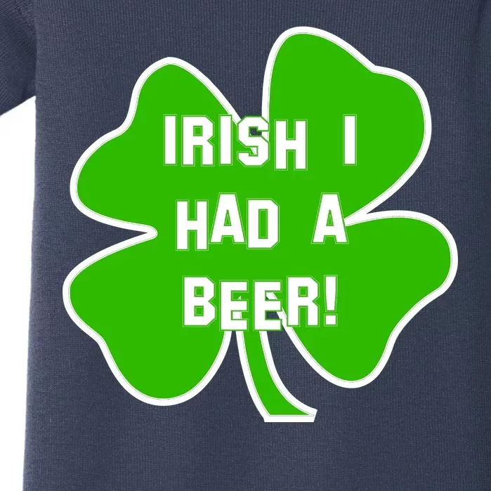 Irish I Had A Beer Clover St. Patrick's Day Baby Bodysuit