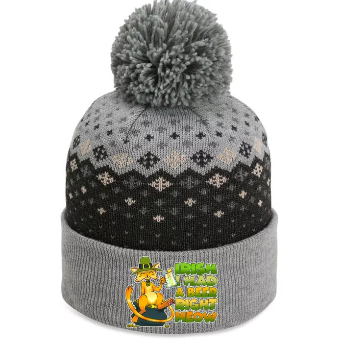 Irish I had A Beer Right Meow The Baniff Cuffed Pom Beanie