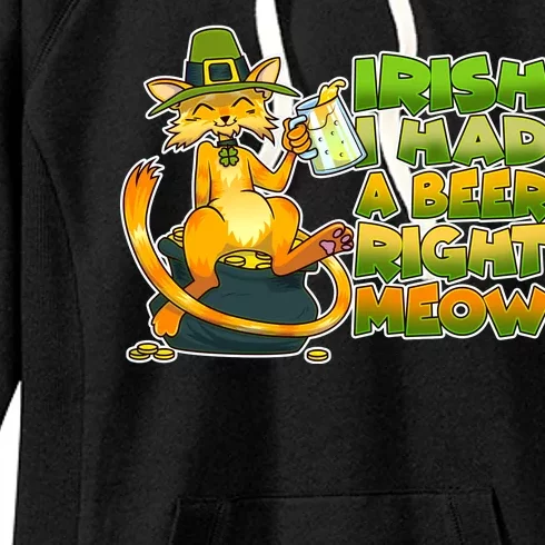 Irish I had A Beer Right Meow Women's Fleece Hoodie