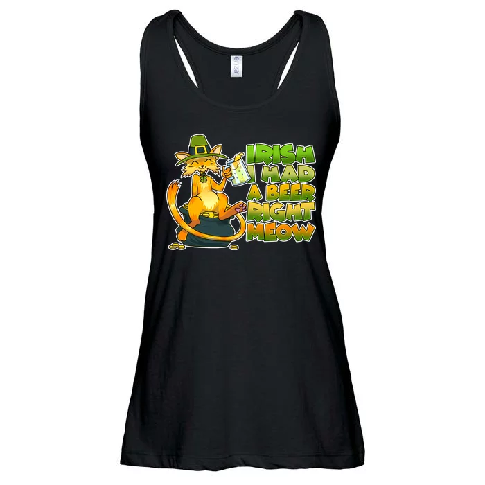 Irish I had A Beer Right Meow Ladies Essential Flowy Tank