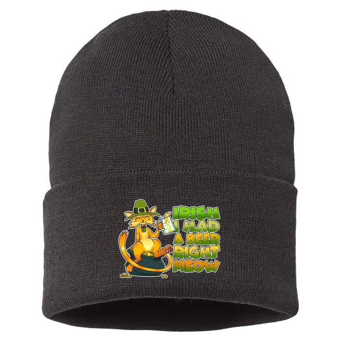 Irish I had A Beer Right Meow Sustainable Knit Beanie