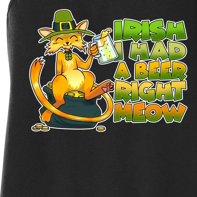 Irish I had A Beer Right Meow Women's Racerback Tank