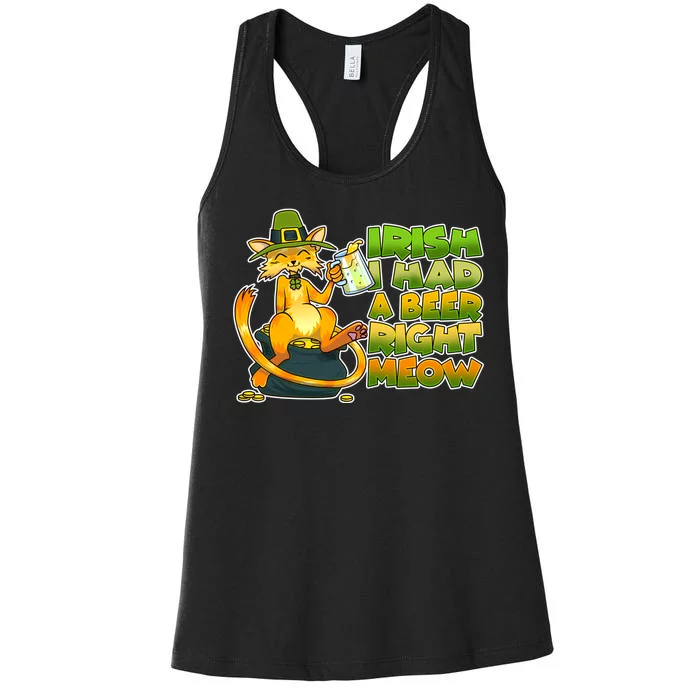 Irish I had A Beer Right Meow Women's Racerback Tank