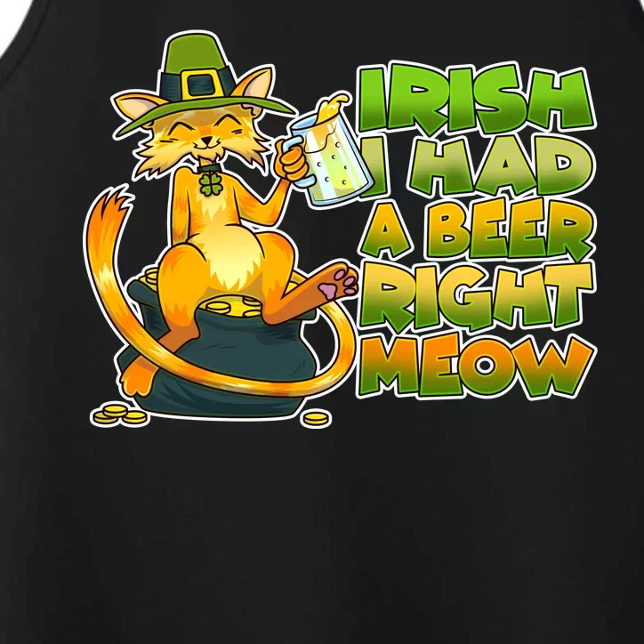 Irish I had A Beer Right Meow Performance Tank