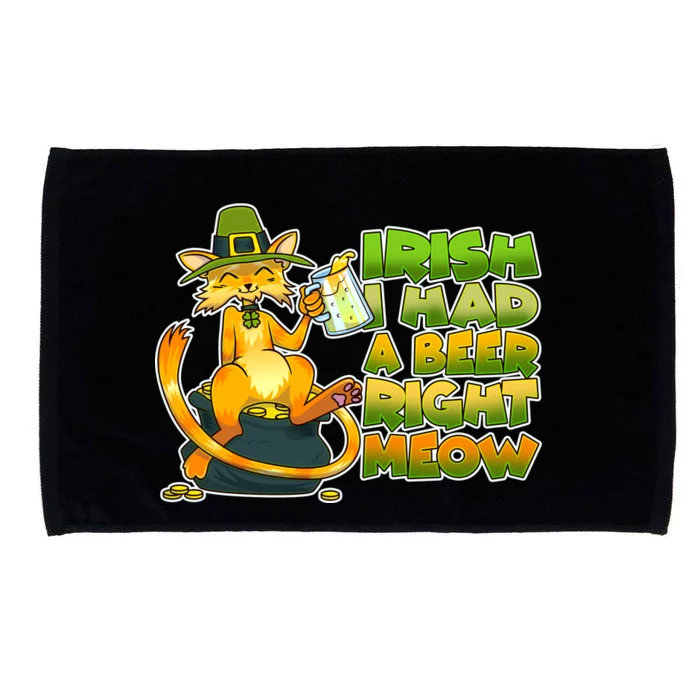 Irish I had A Beer Right Meow Microfiber Hand Towel