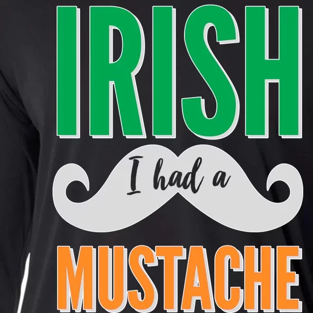 Irish I Had A Mustache Cooling Performance Long Sleeve Crew