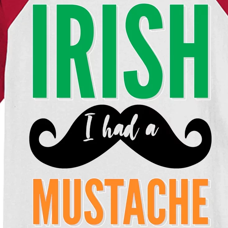 Irish I Had A Mustache Kids Colorblock Raglan Jersey