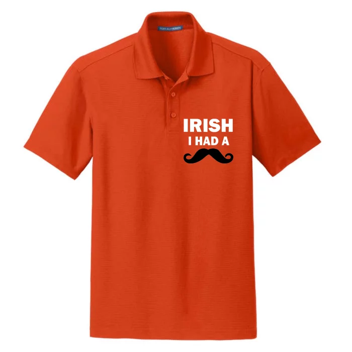 Irish I had A Mustache Funny Dry Zone Grid Performance Polo