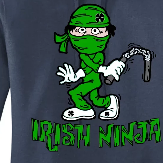 Irish Ninja St. Patricks Day Funny Women's Pullover Hoodie