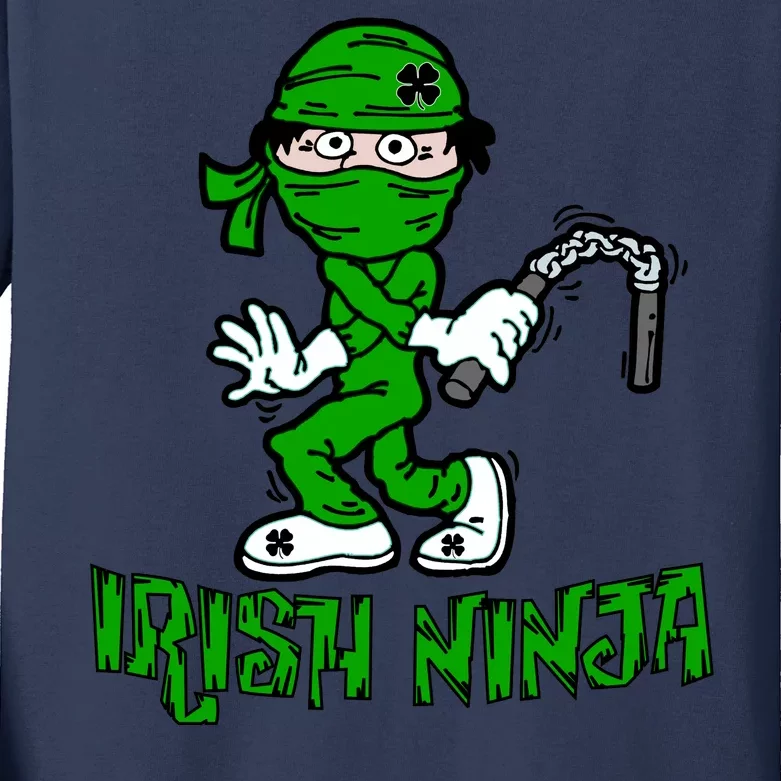 Irish Ninja St. Patricks Day Funny Kids Long Sleeve Shirt